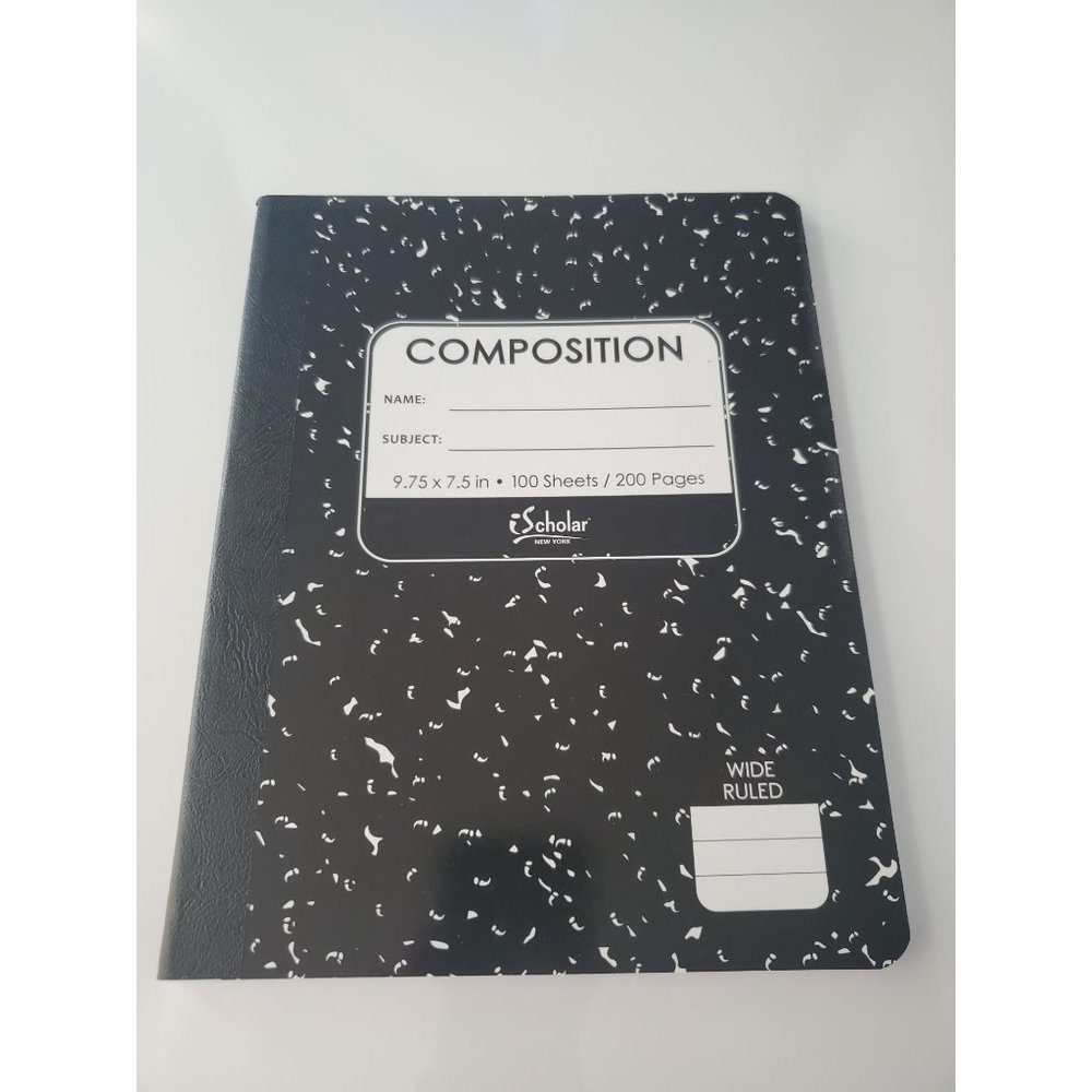 New 4 Pack of Wide Rule IScholar Composition Black and White Notebook